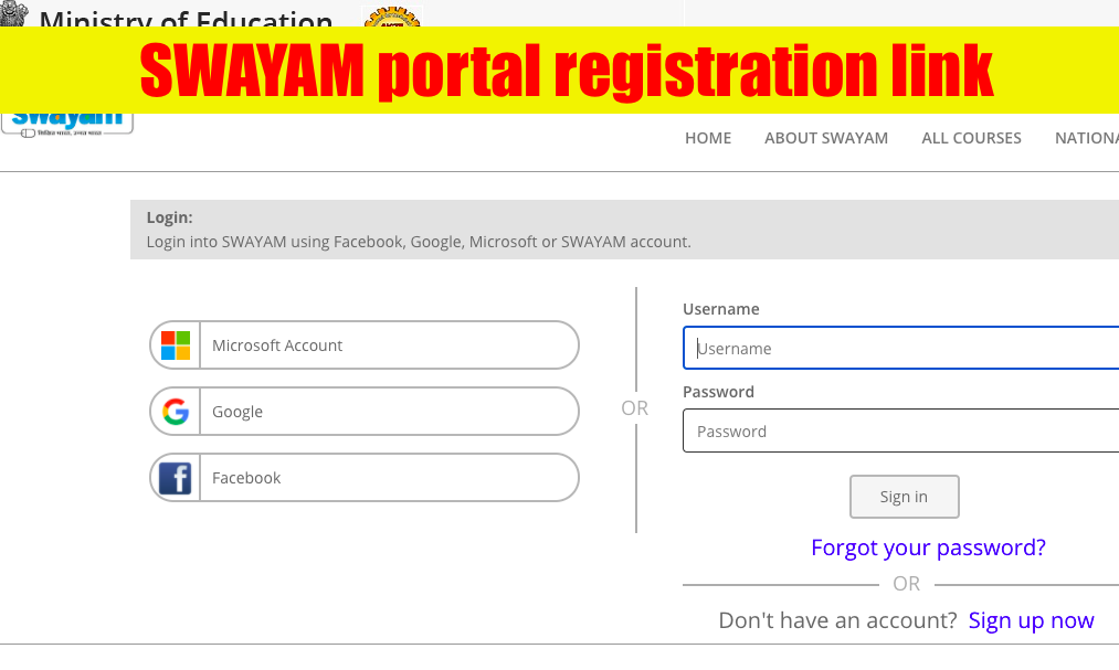 swayam portal registration online 2021 - link activated now