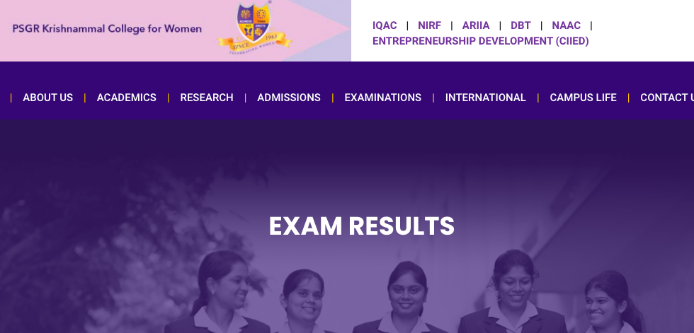psgrkc results check online 2022-2023 psgrkc.ac.in PSGR Krishnammal College for Women ug pg semester exam result