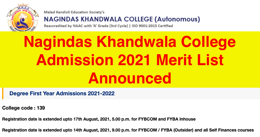 nagindas khandwala college merit list 2022-23 download pdf nl college admission first fyjc, fybcom, 