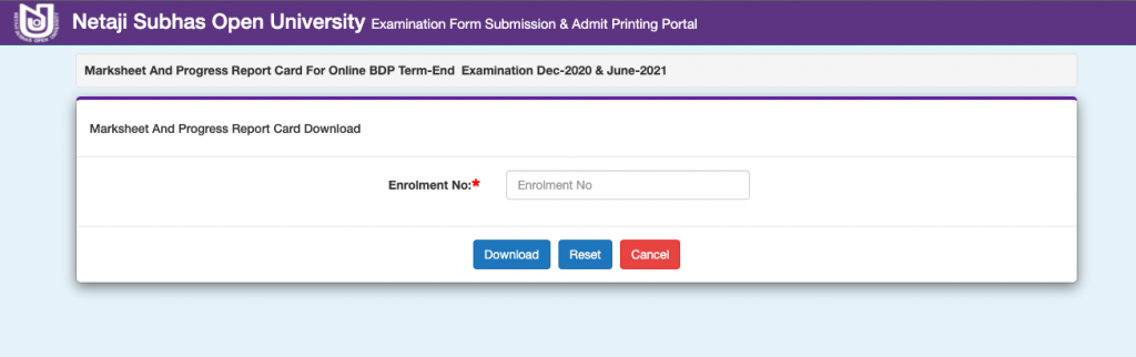 wbnsou result checking link for BDP June 2021 Exam progress 