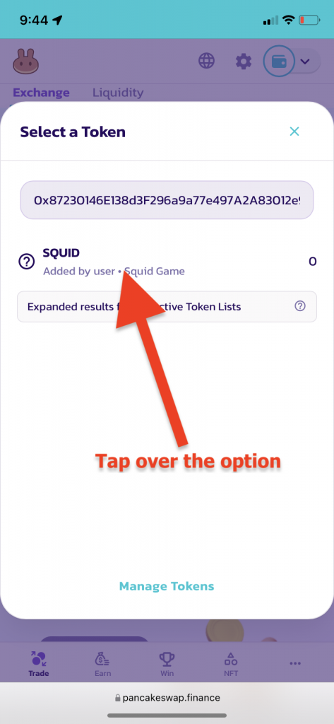 add squid crypto on trustwallet.PNG