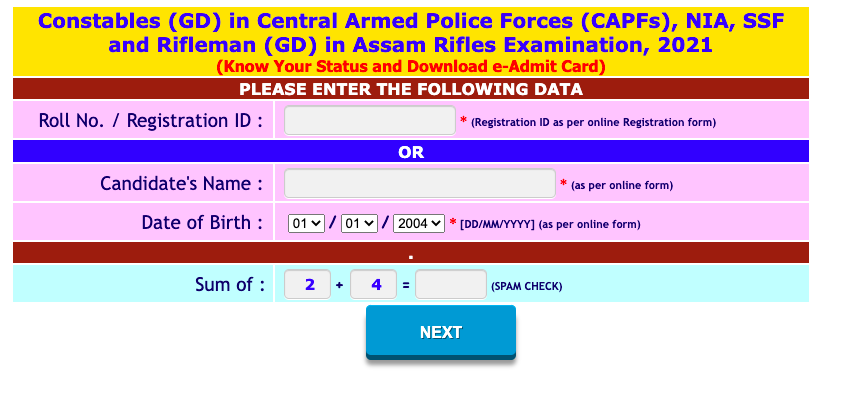 ssc gd constable recruitment admit card 2022 download