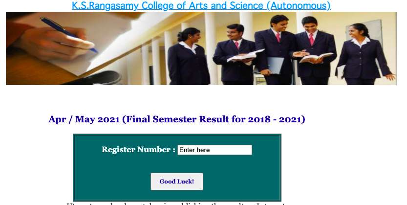ksrcas result 2022 K.S. Rangasamy College of Arts and Science ug pg exam results check online ksrcas.edu