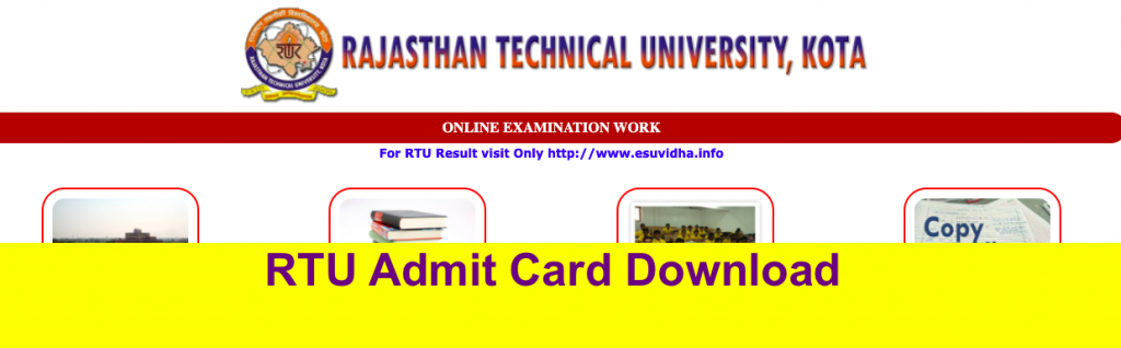 rtu admit card 2021 download link rajasthan technical university kota semester exam 1st 2nd 3rd, 4th, 5th, 6th, 7th, 8th