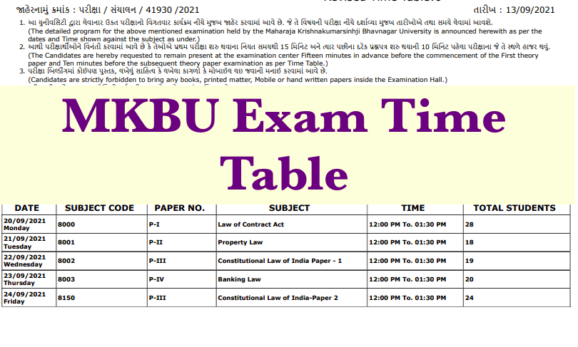mkbu time table 2021 download: bhavnagar university 1st 2nd 3rd 4th 5th 6th sem exam time table pdf ba bsc bcom