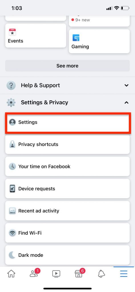settings to recover deleted fb post in app iphone and android