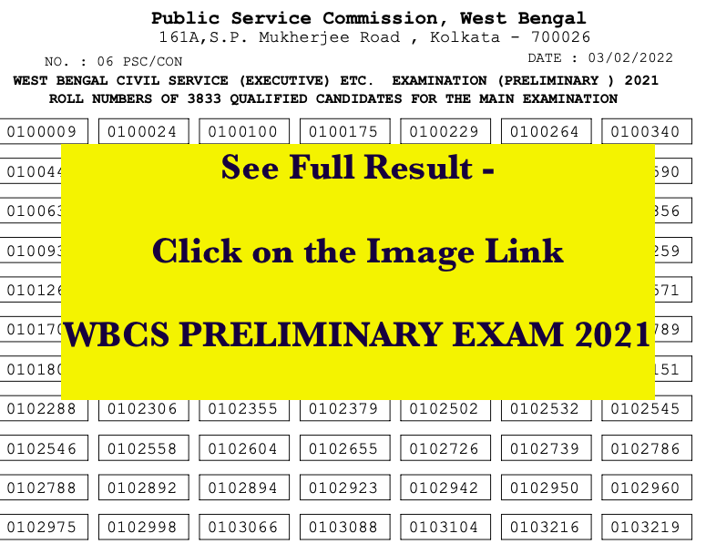 wbpsc wbcs result 2022 - check online recruitment merit list
