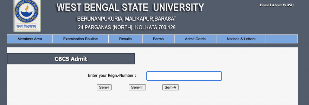 wbsu admit card 2022 download for 1st 2nd 3rd 4th 5th 6th semester exam at wbsuexams.net