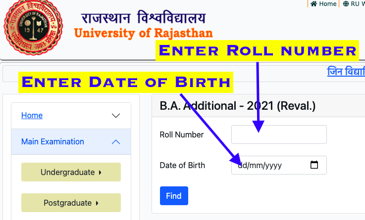 result.uniraj.ac.in check online by roll number - rajasthan university ba bsc bcom 1st 2nd 3rd year part 1 2 3