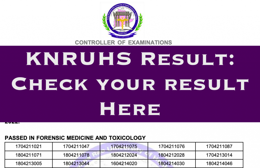 knruhs.telangana.gov.in results for mbbs 1st 2nd 3rd 4th degree, bds, bsc nursing etc.