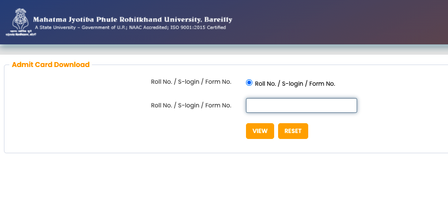 mjpruiums.in admit card download for mjpru ba 1st semester exam