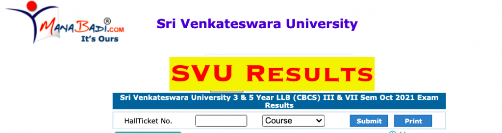 sv university results 2023 - check degree exam result svu semester