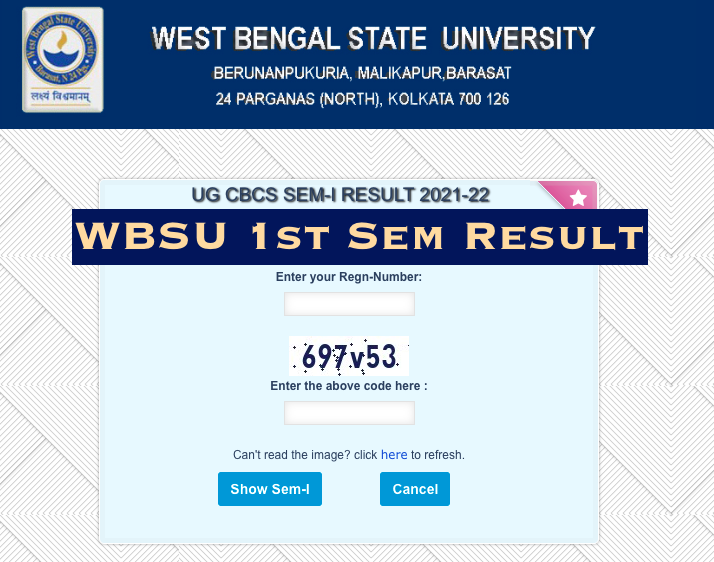 wbsuexams.net 1st sem result link announced