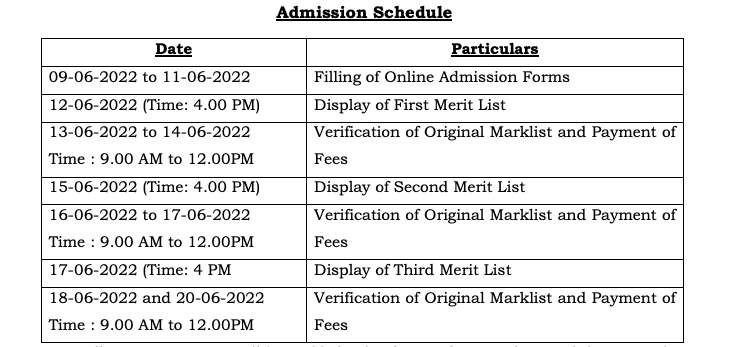 menon college 1st year degree college admission schedule 2022