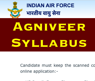 agniveer exam syllabus 2023 for air force