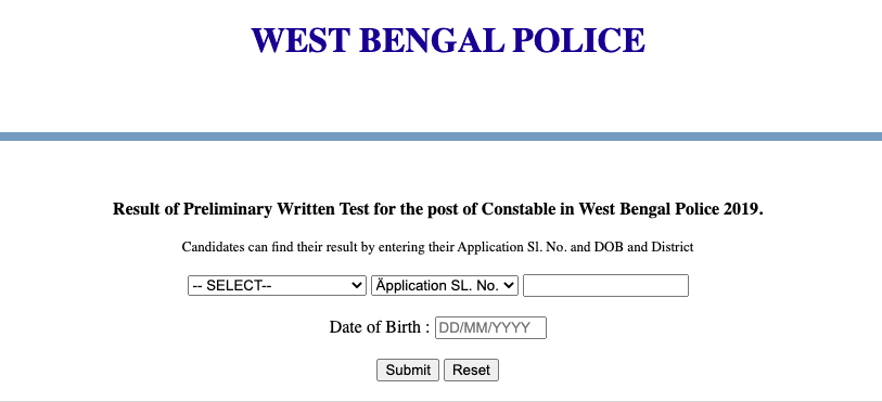 WB Police Constable Result 2022 | Cut Off Marks Check