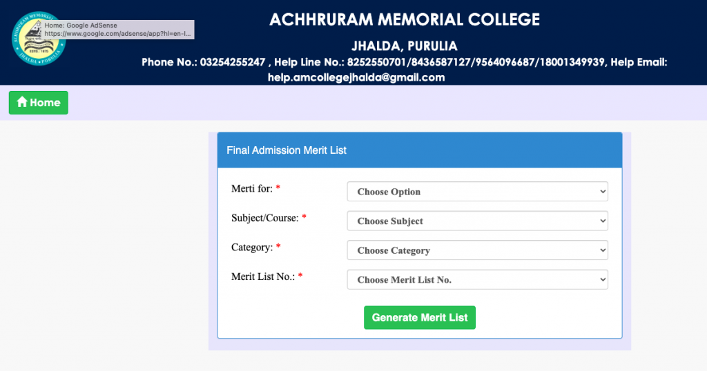 jhalda am college merit list 2022 download pdf achhruram memorial college admission 1st admission list