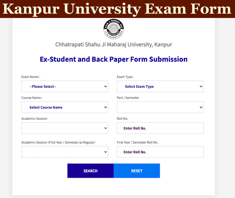kanpur university examination form 2022 apply online - csjmu.ac.in