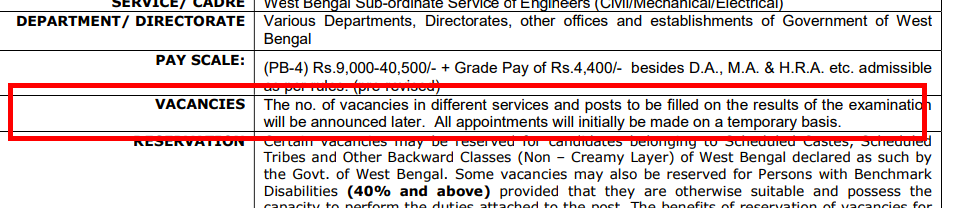 psc junior engineer vacancy as per official advertisement 9/22