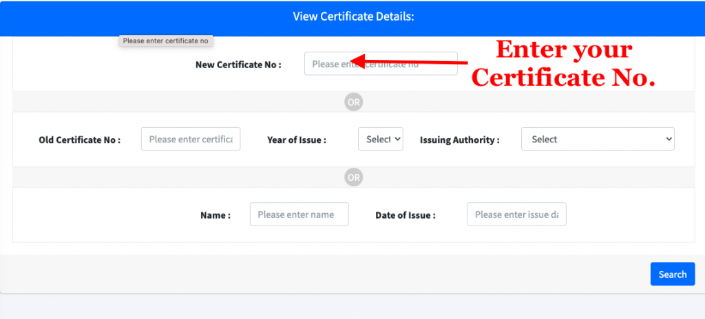 view caste certificate online 2022 search by name date of birth