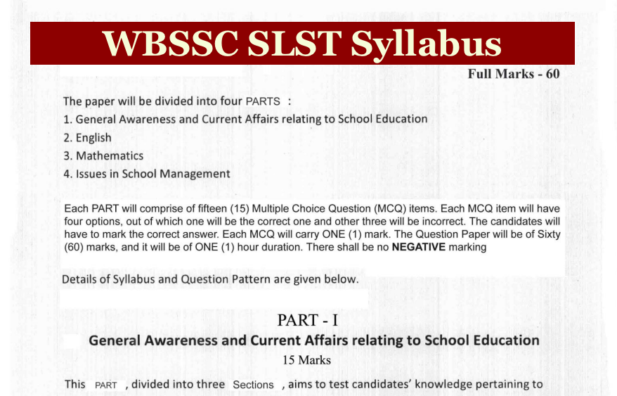 west bengal ssc headmaster syllabus 2023 download pdf
