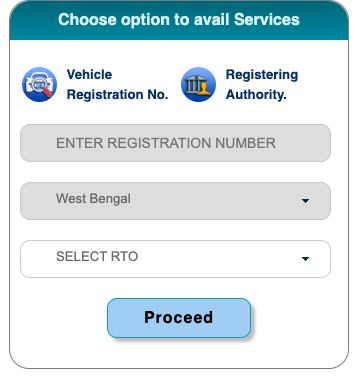 car number plate registration search in parivahan website