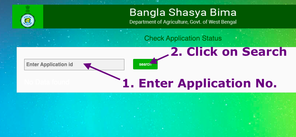 bangla shasya bima appliation status track online