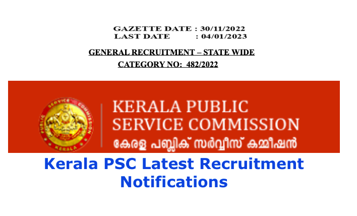 kerala psc latest recruitment notification 2022 apply online now keralapsc.gov.in