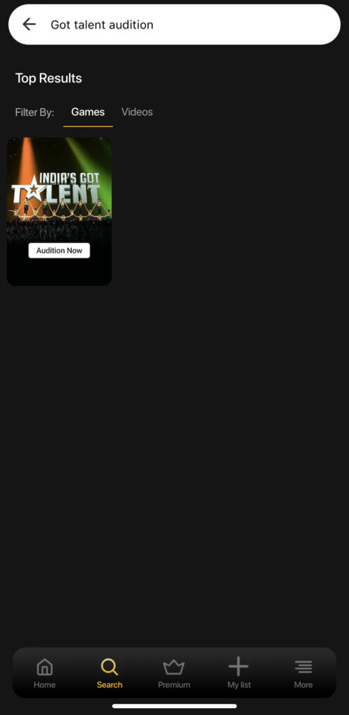 install sony liv app for audition in indias got talent