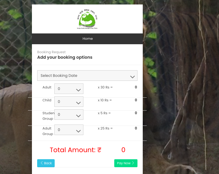 select number of tickets in patna zoo for booking