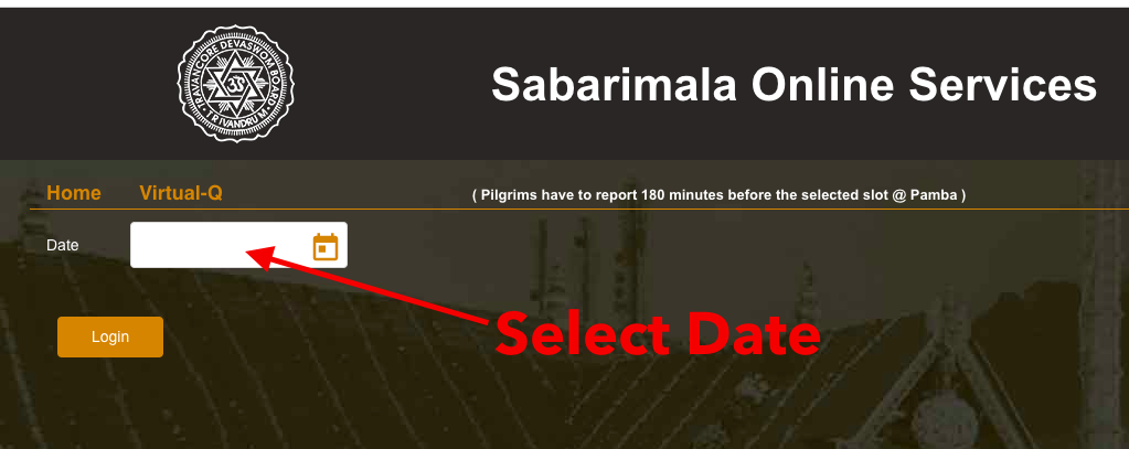 sabarimala q online booking date choosing