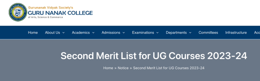guru nanak college merit list download pdf links 2023