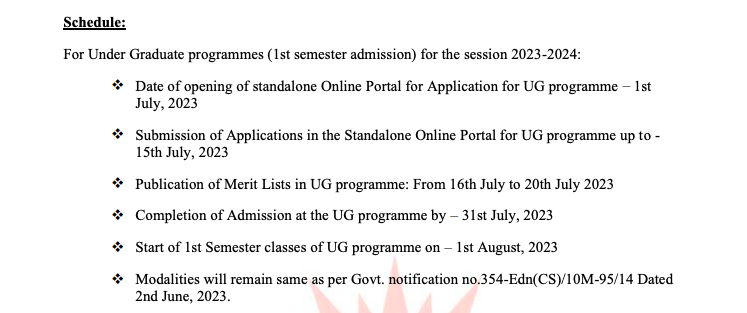 tdb college admission merit list 2023 date schedule notice download