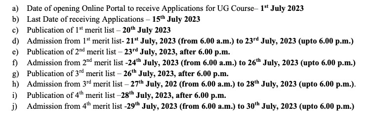 nistarini college admission schedule merit list 2024-25