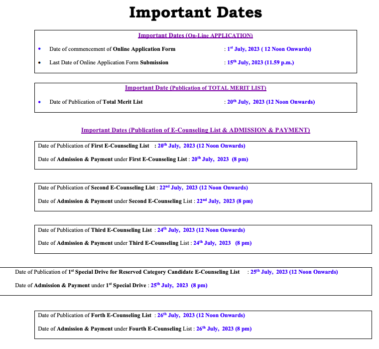 db institution college merit list publishing date notice 2024 download