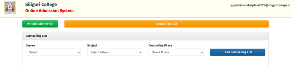 Siliguri College Merit List 2024 download pdf - 1st Counselling List