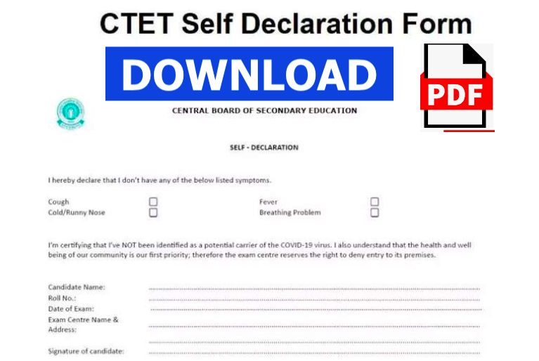 ctet 2024 self declaration form download pdf online link