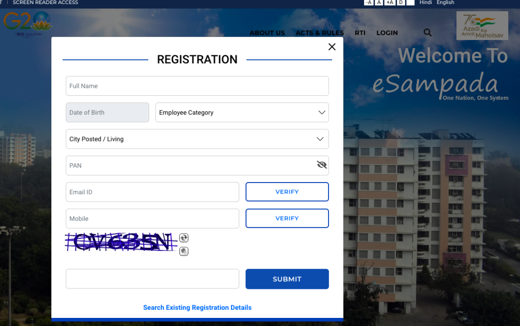 e-sampada portal registration form online