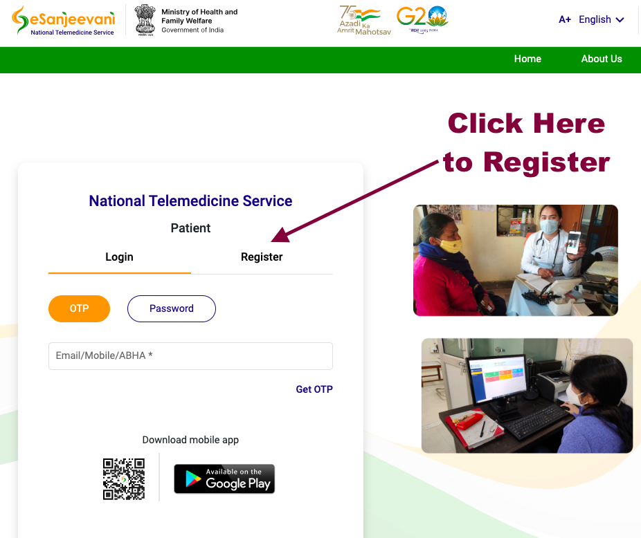 opd registration option login