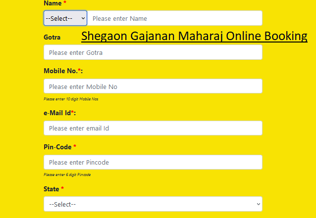 Shegaon Gajanan Maharaj Temple online darshan booking 2024