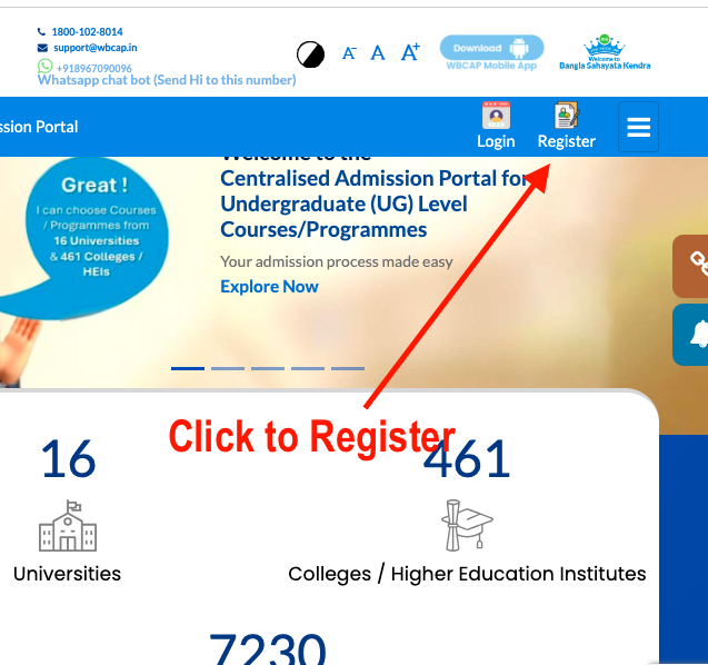 WBCAP 2024 Online College Admission In West Bengal For B.A, B.Sc, B.Com